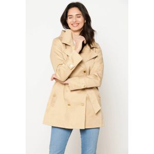 LOLALIZA - Trenchcoat - Beige - Dames - Lange Mouwlengte - Knoopsluiting