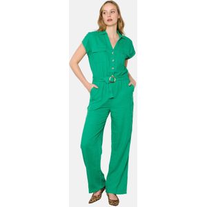 LOLALIZA - Jumpsuit - Groen - Linnen