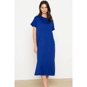 LOLALIZA - Zomerjurk - Blauw - Midi Model - A-lijn