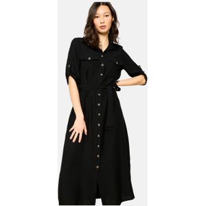 LOLALIZA - Blousejurk - Zwart - Middellange Lengte - Viscose