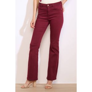 LOLALIZA - Flared Jeans - Donkerrood - Regular Waist
