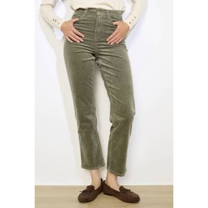 LOLALIZA - Corduroy Mom Regular Waist Broek - Groen