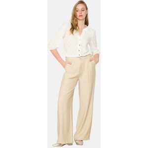 LOLALIZA - Wide Leg Regular Waist Pantalon - Beige