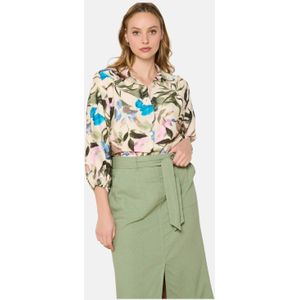 LOLALIZA - Blouse - Beige - Driekwart Mouwen - Knoopsluiting