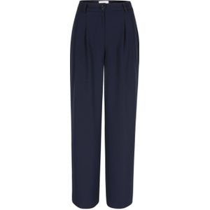 LOLALIZA - Wide Leg High Waist Broek - Donkerblauw - Pantalons