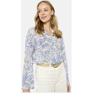 LOLALIZA - Blouse - Blauw - 100% Viscose - Driekwart Mouwen