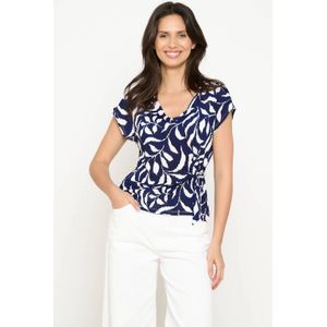 LOLALIZA - Top - Donkerblauw - Korte Mouwen - V-hals