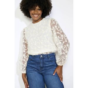 LOLALIZA - Blousetop - Ecru - 100% Polyester - Semi-transparant