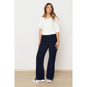 LOLALIZA - Wide Leg High Waist Broek - Donkerblauw