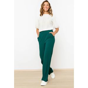 LOLALIZA wide leg high waist broek donkergroen