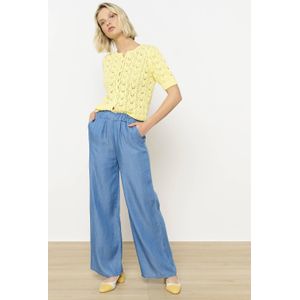 LOLALIZA - Wide Leg High Waist Broek - Medium Blue Denim - Damesbroek