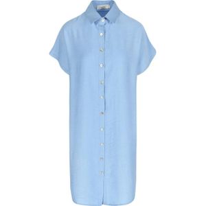 LOLALIZA - Blousejurk - Lichtblauw - Korte Mouwen - Mini Lengte