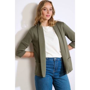 LOLALIZA - Sweatvest - Kaki - Driekwart Mouwen - Reverskraag