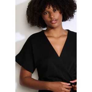 LOLALIZA - Jumpsuit - Zwart - V-hals - Rechte Mouwen