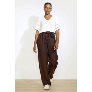 LOLALIZA - Wide Leg - Casual Broek - Bruin - Regular Waist