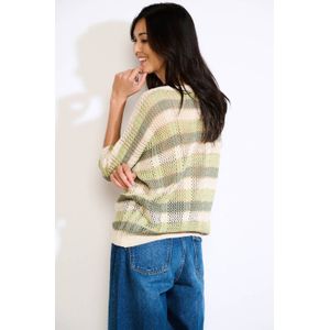 LOLALIZA - Gehaakte Top - Kaki - Katoen - Korte Mouwen