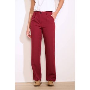 LOLALIZA - Straight Regular Waist Broek - Donkerrood