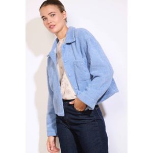 LOLALIZA - Leren Jassen - Blauw - Damesjas - Lange Mouwen