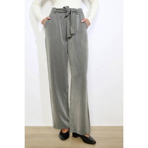 LOLALIZA - Wide Leg Regular Waist Broek - Grijs