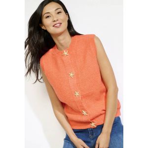 LOLALIZA - Gilet - Oranje - Gebreid