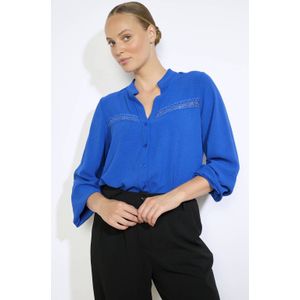 LOLALIZA - Blouse - Blauw - 100% Polyester - Driekwart Mouwen