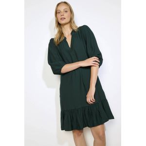 LOLALIZA - Korte Jurk - Donkergroen - Lange Mouwen - V-hals