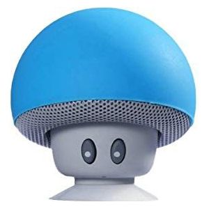 Paddenstoelluidspreker Bluetooth voor iPhone 11 smartphone, zuignap, luidspreker Micro Mini, blauw