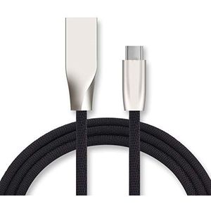 Snellaadkabel, type C, voor Nokia 8.1, smartphone, Android, oplader, 1 m, USB, snellaadaansluiting, zwart