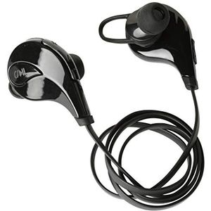 Hoofdtelefoon Bluetooth Sport voor Asus Zenfone Max Pro Smartphone draadloze knop soundset handsfree installatie univer (zwart)
