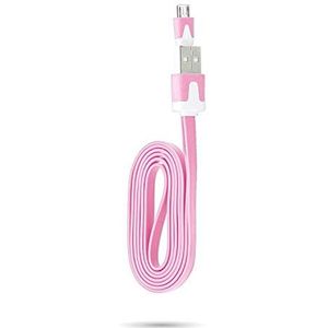 Oplaadkabel voor Nokia 1 Plus USB/Micro-USB Noodle Universal (roze)