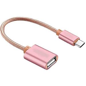 Adapter type C/USB voor Huawei Mate 20 X Smartphone & Mac USB-C sleutelaansluiting (roze)