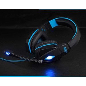 Shot Case Gamer-hoofdtelefoon met microfoon en afstandsbediening voor PC HUAWEI LED soundcontroller Universal USB jack blauw