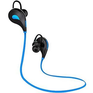 Bluetooth hoofdtelefoon sport voor Alcatel 1 2019 smartphone, draadloos, knoppen, handsfree, universeel, blauw