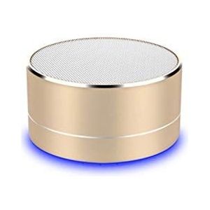 Luidspreker metaal bluetooth voor Samsung Galaxy A10 smartphone, USB-poort, TF-kaart, Auxiliar, luidspreker, micro mini (goud)