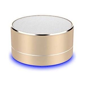 Luidspreker metaal bluetooth voor Wiko View, 2 GB, smartphone, USB-poort, TF-kaart, Auxiliar, luidspreker, Micro Mini (goud)