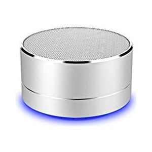 Metalen Bluetooth-luidspreker voor ZTE Blade V10 Smartphone USB-poort TF-kaart Auxiliary Micro Mini Speaker (Zilver)