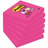 Post-it Super Sticky notes, 90 vel, ft 76 x 76 mm, pak van 6 blokken, fuchsia (power pink)