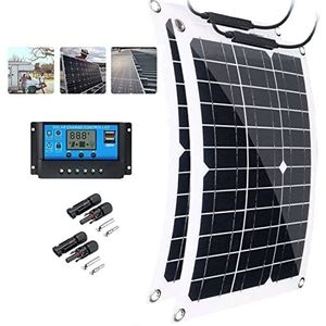 Wfhycoat 600 W 18 V flexibele zonnepaneel twee stukken 300 W zonnepaneel monokristallijne silicium zonnecel fotovoltaïsche zonne-oplader is ideaal voor camper, camping, tuinhuis, 30A controller