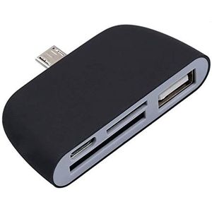 Kaartlezer voor Alcatel 3 2019 Smartphone Micro-USB Android SD Micro SD USB universele adapter (zwart)