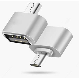 Mini USB-adapter / Micro USB voor Huawei Y6 2019 Android zilver muis keyboard USB-controller