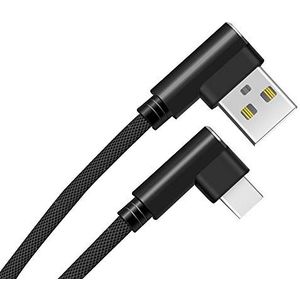 Oplaadkabel, 90 graden, type C, voor Huawei Mate X smartphone, Android, laadaansluiting, universele oplader, zwart