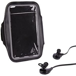 Sportset voor Wiko View 3 smartphone (Bluetooth sport-hoofdtelefoon + manchetten) Running T6 (zwart)