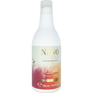NanoGold Nanoplastia Permanente Haarstijling Behandeling One Step 500ml – Organische Behandeling Zonder Formaldehyde en Carbocysteïne, Effectief voor 10-12 Maanden, Geschikt voor Afrohaar, Veilig voor Zwangere Vrouwen