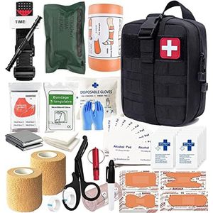 EHBO IFAK-kit, Traumakit Militaire medische EHBO-kits met tourniquet, Emergency Survival Bug Out-tas for kampeeruitrusting Wandelen (Color : Black)