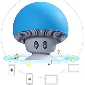 Paddestoel speaker Bluetooth voor Nintendo Switch, Smartphone, Zuignap Speaker Micro Mini (blauw)