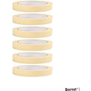 SOROH | Maskingtape | Schilders Tape | 25 mm x 25 meter | pak a 6 Stuks | Multi-Use | Easy Tear Tape | Great for Carpenter Labeling, Painting, Packing Adhesive Leaves No Residue.