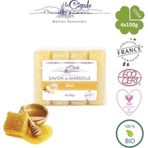 Savon de Marseille Honingzeep met Glycerine - 4x100g