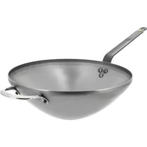 4BIG.fun Wokpan 40 cm met antiaanbaklaag, wokpan met glazen deksel, Aziatische braadpan, geschikt voor inductie