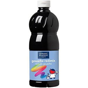 Lefranc Bourgeois - Redimix vloeibare gouache voor kinderen - fles 1 l - zwart
