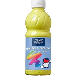 Lefranc Bourgeois - Redimix vloeibare gouache voor kinderen – fles 500 ml – citroengeel